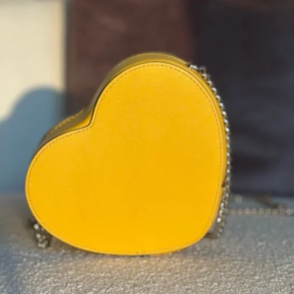 Kate Spade Love Shack mini Mango Ice Yellow, heart Crossbody - Picture 3 of 6